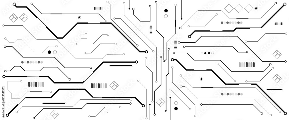 Aufkleber vector abstract technology on white background, abstract technology circuit diagram on white backgro