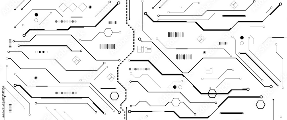 Poster vector abstract technology on white background, abstract technology circuit diagram on white backgro