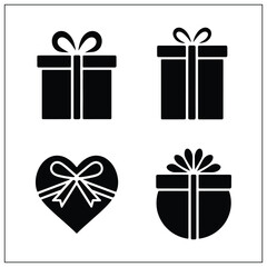 Gift box set bundle silhouette vector