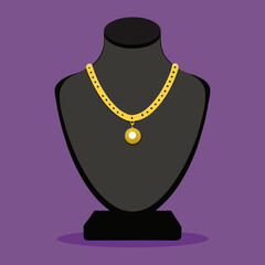 golden necklace and earrings