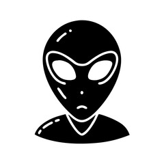 alien icon, alien silhouette vector illustration-Editable Vector Art of alien,alien vector