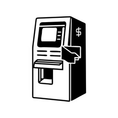 atm icon, atm silhouette vector illustration-Editable Vector Art of atm,atm vector