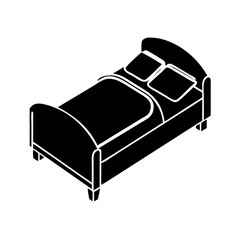 bed icon, bed silhouette vector illustration-Editable Vector Art of bed,bed vector