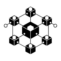 Obraz premium blockchain icon, blockchain silhouette vector illustration-Editable Vector Art of blockchain,blockchain vector