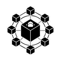 blockchain cube icon, blockchain cube silhouette vector illustration-Editable Vector Art of blockchain cube,blockchain cube vector