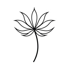 Abstract Line Art of Prairie Smoke Flower – Floating Botanical Elegance