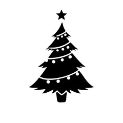 christmas tree icon, christmas tree silhouette vector illustration-Editable Vector Art of christmas tree,christmas tree vector