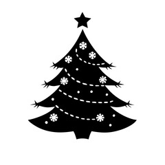 christmas tree icon, christmas tree silhouette vector illustration-Editable Vector Art of christmas tree,christmas tree vector