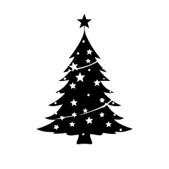 christmas tree icon, christmas tree silhouette vector illustration-Editable Vector Art of christmas tree,christmas tree vector