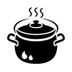 cooking pot icon, cooking pot silhouette vector illustration-Editable Vector Art of cooking pot,cooking pot vector