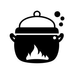 cooking pot icon, cooking pot silhouette vector illustration-Editable Vector Art of cooking pot,cooking pot vector