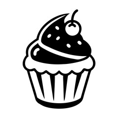 cupcake icon, cupcake silhouette vector illustration-Editable Vector Art of cupcake,cupcake vector