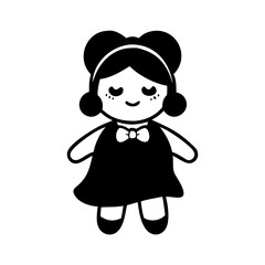 doll icon, doll silhouette vector illustration-Editable Vector Art of doll,doll vector