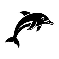 Fototapeta premium dolphin icon, dolphin silhouette vector illustration-Editable Vector Art of dolphin,dolphin vector