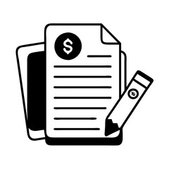 financial document icon, financial document silhouette vector illustration-Editable Vector Art of financial document,financial document vector