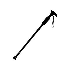 hiking stick icon, hiking stick silhouette vector illustration-Editable Vector Art of hiking stick,hiking stick vector