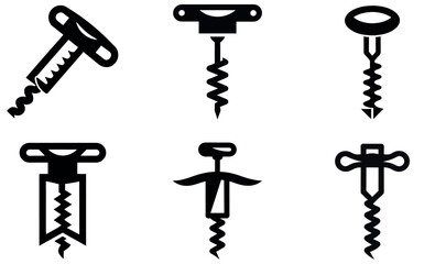 Different Types of Wine Corkscrew Icons