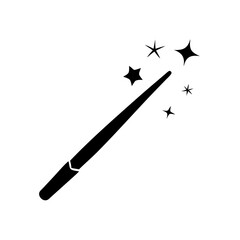 magic wand icon, magic wand silhouette vector illustration-Editable Vector Art of magic wand,magic wand vector © Mahmudul