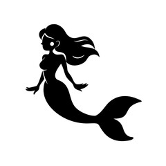 mermaid icon, mermaid silhouette vector illustration-Editable Vector Art of mermaid,mermaid vector