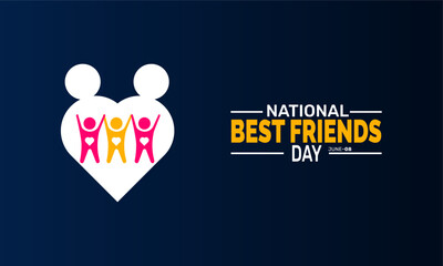 National Best Friends Day. June 8. holiday concept, Perfect for background, banners, cards, posters, and  social media design with text inscription and classic color for a professional look
