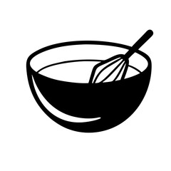 mixing bowl icon, mixing bowl silhouette vector illustration-Editable Vector Art of mixing bowl,mixing bowl vector