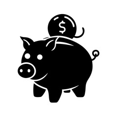 piggy bank icon, piggy bank silhouette vector illustration-Editable Vector Art of piggy bank,piggy bank vector