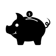 piggy bank icon, piggy bank silhouette vector illustration-Editable Vector Art of piggy bank,piggy bank vector