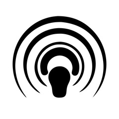 podcast icon, podcast silhouette vector illustration-Editable Vector Art of podcast,podcast vector