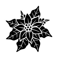 poinsettia christmas icon, poinsettia christmas silhouette vector illustration-Editable Vector Art of poinsettia christmas,poinsettia christmas vector