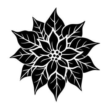 recommend clip art: poinsettia christmas icon, poinsettia christmas silhouette vector illustration-Editable Vector Art of poinsettia christmas,poinsettia christmas vector