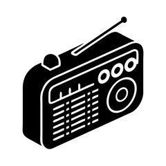 radio icon, radio silhouette vector illustration-Editable Vector Art of radio,radio vector