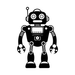 robot toy icon, robot toy silhouette vector illustration-Editable Vector Art of robot toy,robot toy vector