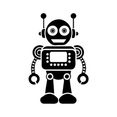 robot toy icon, robot toy silhouette vector illustration-Editable Vector Art of robot toy,robot toy vector