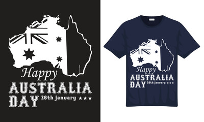 Australia Flag and Country quotes Happy Australia Day 25 january vintage style graphic t-shirt design with vector illustration.