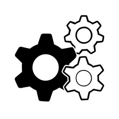 settings gear icon, settings gear silhouette vector illustration-Editable Vector Art of settings gear,settings gear vector