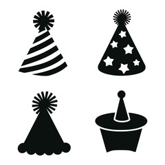 Party Hat Set Bundle Silhouette Vector

