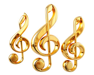 Fototapeta premium golden treble clef on white