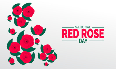 National Red Rose Day. holiday concept, Perfect for background, banners, cards, posters, and  social media design with text inscription and classic color for a professional look

