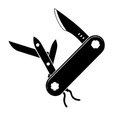 swiss knife icon, swiss knife silhouette vector illustration-Editable Vector Art of swiss knife,swiss knife vector