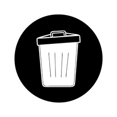 trash bin icon, trash bin silhouette vector illustration-Editable Vector Art of trash bin,trash bin vector
