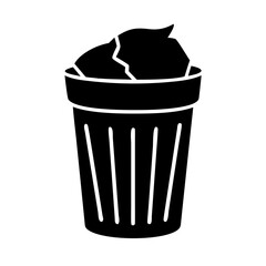 trash bin icon, trash bin silhouette vector illustration-Editable Vector Art of trash bin,trash bin vector
