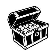 treasure chest icon, treasure chest silhouette vector illustration-Editable Vector Art of treasure chest,treasure chest vector