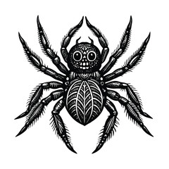 Halloween black and white spider