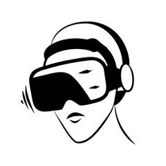 virtual reality headset icon, virtual reality headset silhouette vector illustration-Editable Vector Art of virtual reality headset,virtual reality headset vector