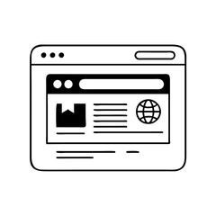 web page icon, web page silhouette vector illustration-Editable Vector Art of web page,web page vector