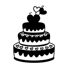wedding cake icon, wedding cake silhouette vector illustration-Editable Vector Art of wedding cake,wedding cake vector