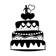 wedding cake icon, wedding cake silhouette vector illustration-Editable Vector Art of wedding cake,wedding cake vector