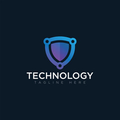 Tachnology logo, tagline here, vector logo, shield
