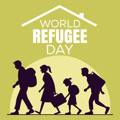 World Refugee Day Banner poster Design Vector Template