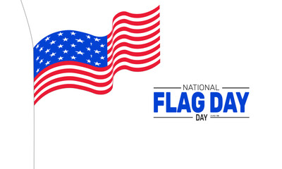 Flag Day In United States June 14. holiday concept, Perfect for background, banners, cards, posters, and  social media design with text inscription and classic color for a professional look
